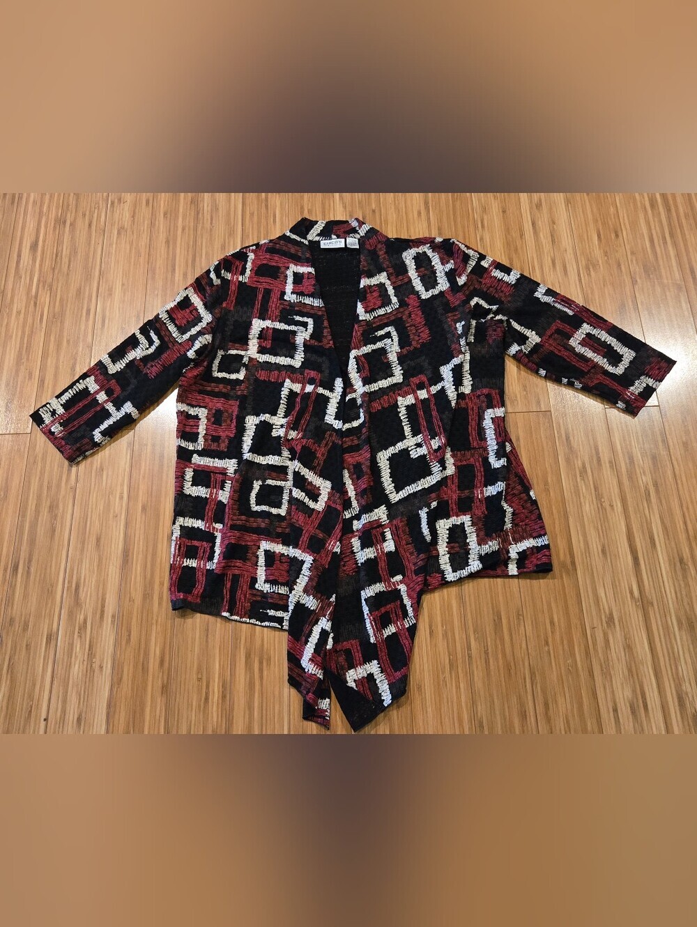 Chico's Geometric Open Cardigan